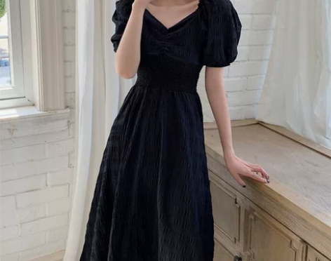 连衣裙2021新款法式修身甜美高腰仙女裙子...