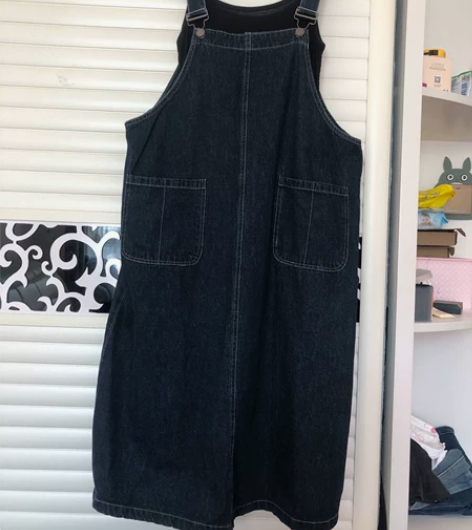 牛仔背带裙,280入手的,可以穿到150斤...
