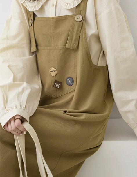 背带裙 背带连衣裙2022春季新款宽松学院...