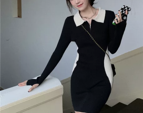 早秋新品连衣裙子女装2021新款法式修身辣...