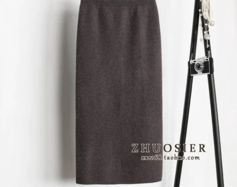 全新 秋冬针织半身裙高腰一步裙包臀裙女20...