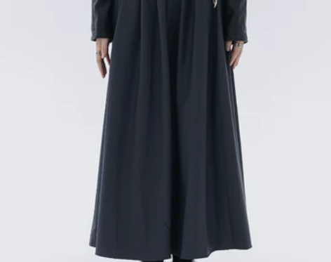 DOMX秋季新款大裙摆百褶裙女半身裙长裙