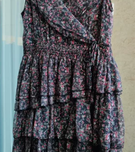 碎花连衣裙蛋糕裙蓬蓬裙 L（165／88A...