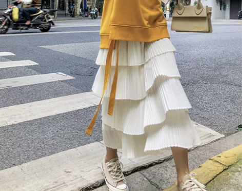 2018秋季新款网纱蛋糕裙女松紧腰公主裙韩...