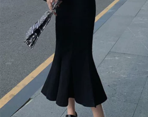 鱼尾裙半身裙女2022年春季中长款高腰小个...