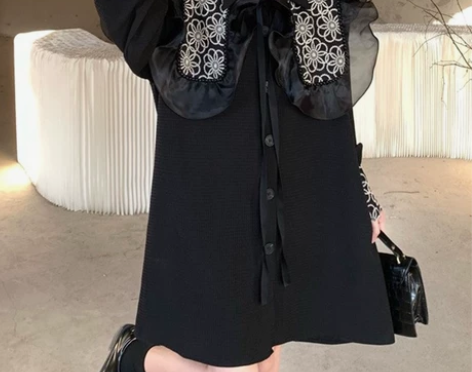 春季新款洋气减龄遮肉中长款衬衫裙子大码加肥...