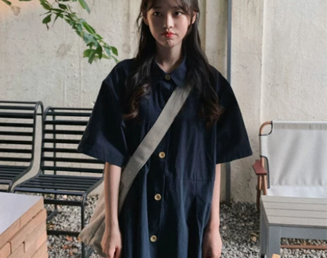 春夏季少女学院风日系宽松长款连衣裙韩系学生...