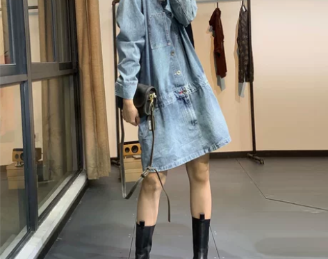 莫里秋季原创港味文艺复古风贴布宽松休闲做旧...