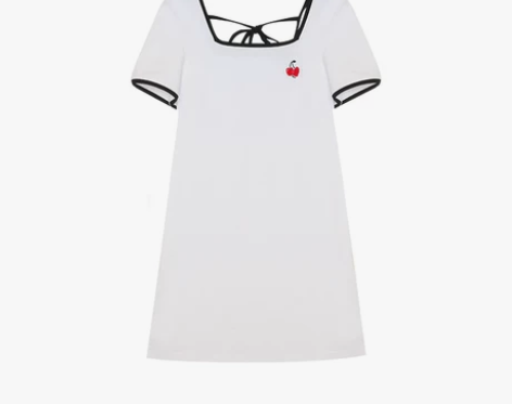 春夏清仓 绑带t恤连衣裙女夏设计感小众减龄...