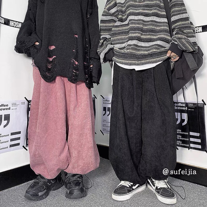 工装裤显瘦宽松束脚高腰阔腿裤