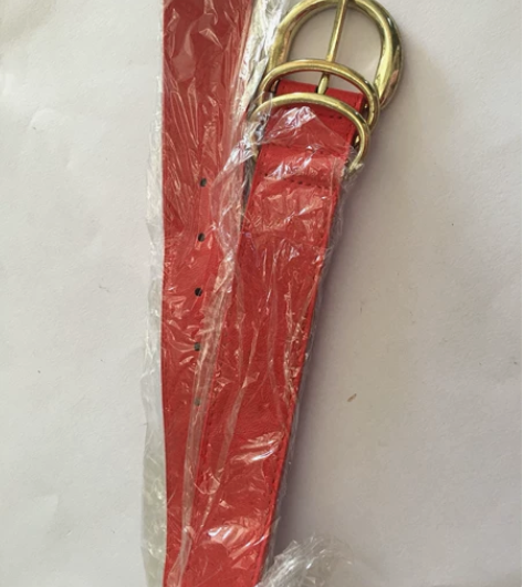 红色腰带女休闲百搭简约，牛仔裤裙子风衣均可...