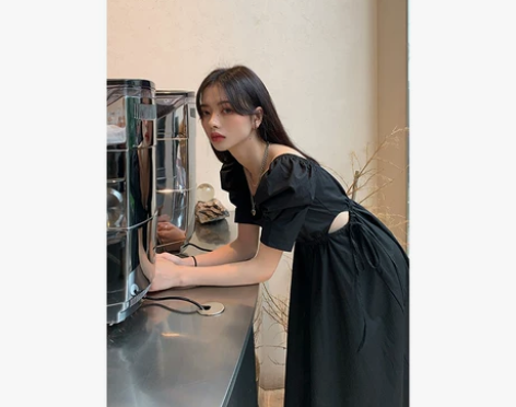 红人馆连衣裙女2021新款夏设计感小众法式...