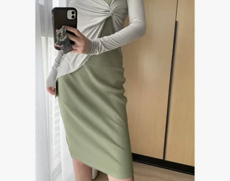 95棉!港风复古气质修身显瘦无袖背心连衣裙...