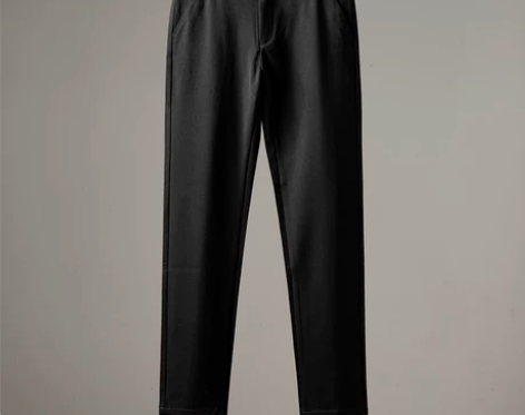 海澜之家黑色磨毛休闲裤男秋冬季厚款弹力直筒...