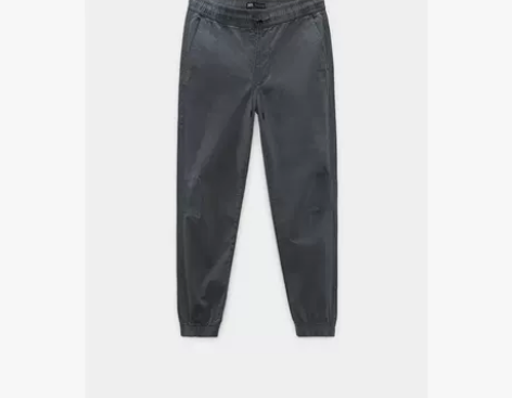 ZARA冬季新款男装 弹力打褶束脚运动卫裤...