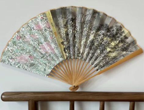 原创折扇双面,一侧双拼构图,一次小楷(原创...