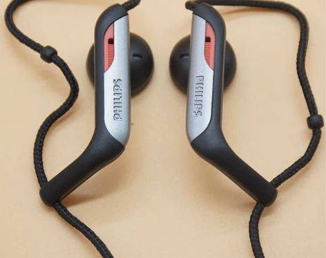 飞利浦运动耳挂式耳机编织布绒线全新库存飞利...