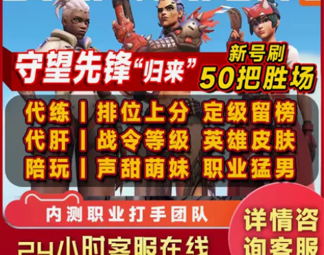 代练[手工低价]守望先锋OW2上分排位陪玩...
