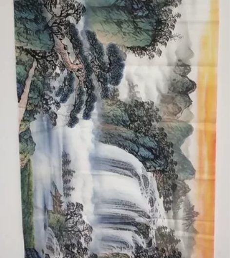 国画彩墨4尺横幅山水小写意，喜欢点我想要，...