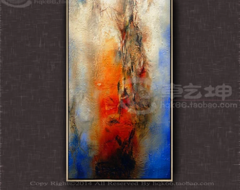 壁画 欧式油画 红蓝抽象画 现代客厅 手绘...