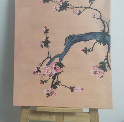 装饰画，纯手绘，丙烯画40x50cm，带内...