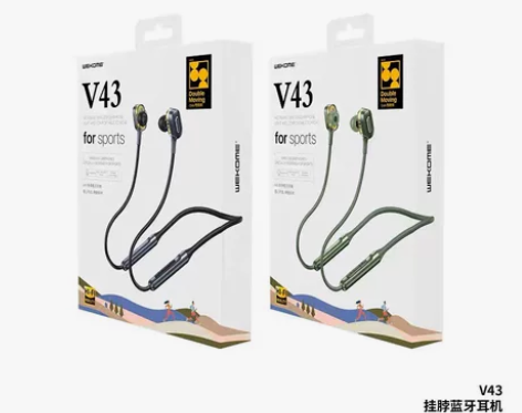 WK四核双动圈颈挂脖式无线蓝牙耳机跑步运动...
