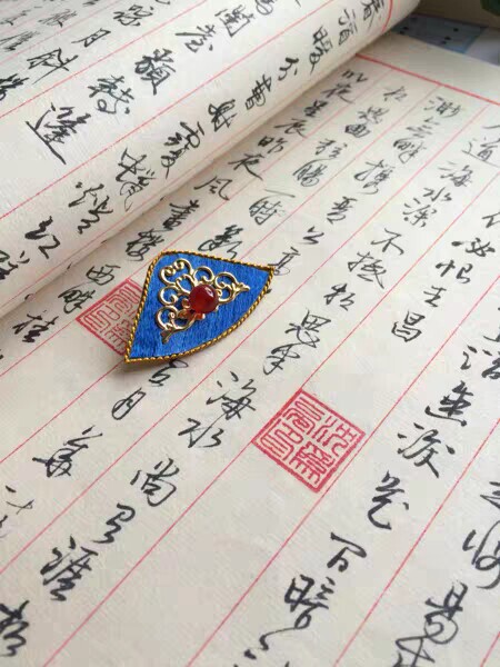 蓦山溪原创首饰设计 新翠宝光缎带抽丝仿点翠...