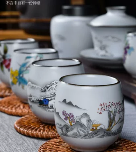 茶馆转让（全新）出售一批汝窑茶杯！开片可养...
