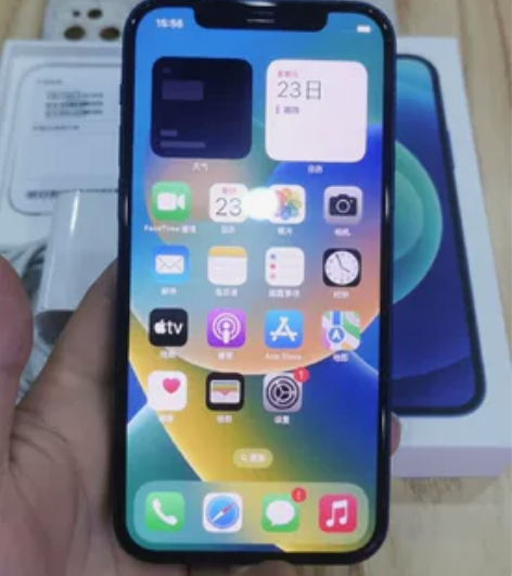 12国行128G蓝色闲置转手 包装盒配件齐...