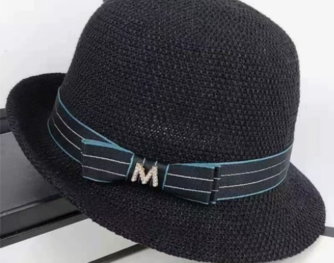 法式复古礼帽蝴蝶结盆帽优雅圆顶新款时尚卷边...