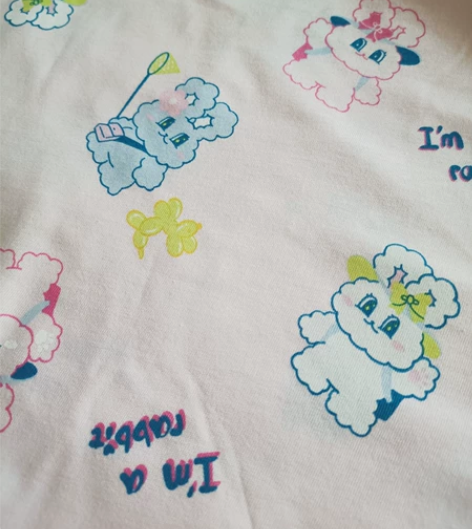 包邮！巴拉·粉底小兔·汗布·两米 注：库存...