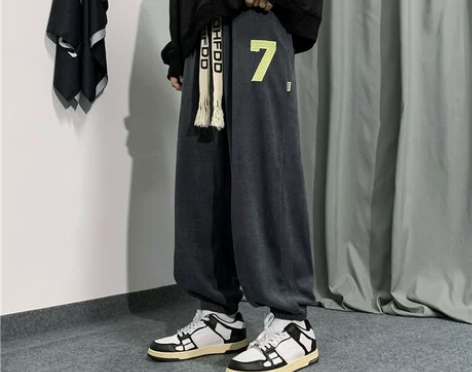 运动裤美式复古灯芯绒裤子男款秋冬季加绒加厚...