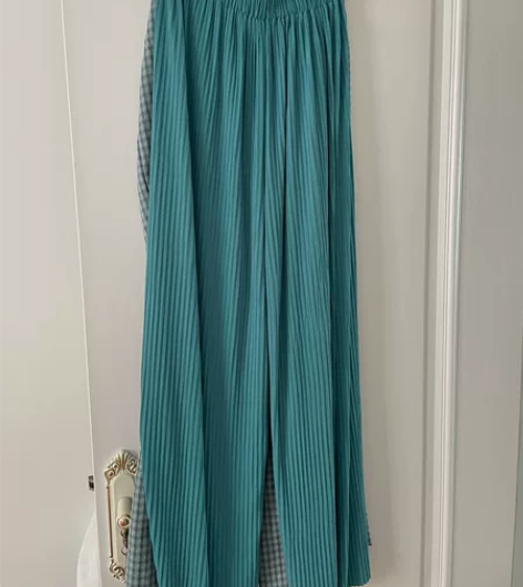 高腰显瘦冰丝百褶皱阔腿裤女夏宽松垂感拖地防...