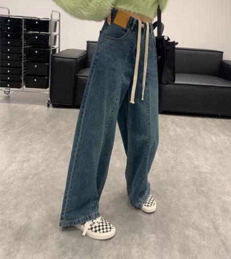 全新抽带绳子阔腿牛仔裤 小号，买来就不喜欢...