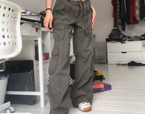 粉色芒果个性时尚街头美式潮流休闲宽松中腰复...