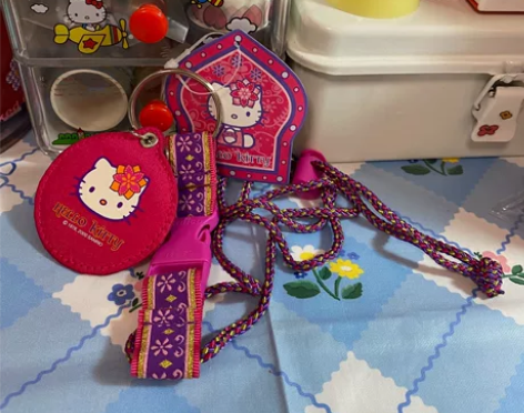 日本昭和中古三丽鸥hello kitty镜...