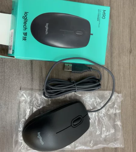 罗技M90有线鼠标usb连接台式笔记本电脑...