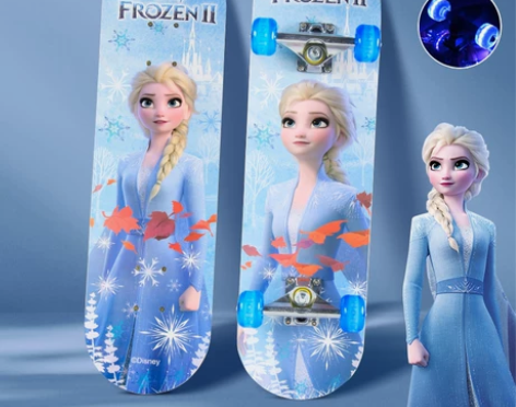 迪士尼儿童滑板初学者男女生四轮长板青少年专...