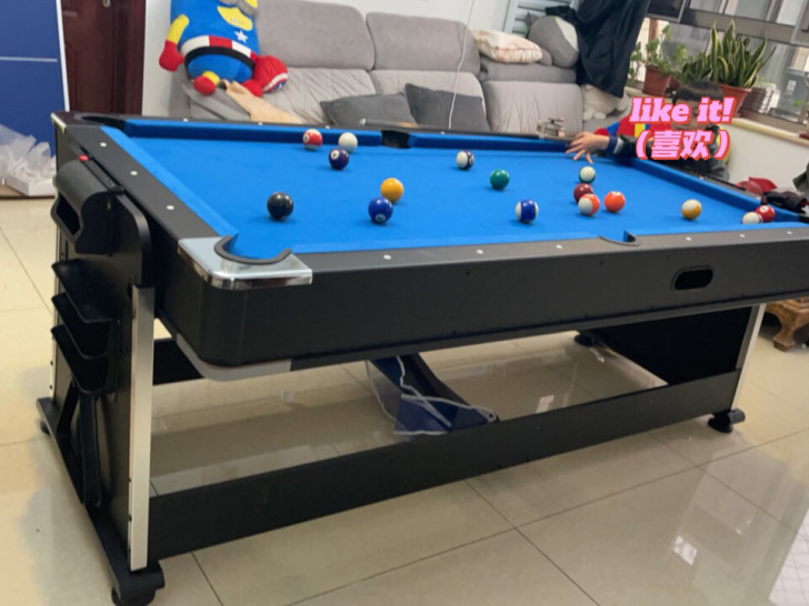 台球桌家用室内多功能黑8九球桌球台餐桌冰球...