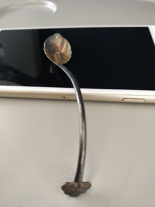 老银饰文房水盂勺做工精细,工艺难度大,非常...