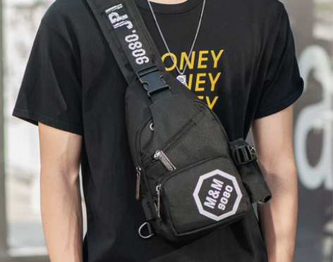 胸包男士潮牌胸前斜挎包女休闲男包2020年...