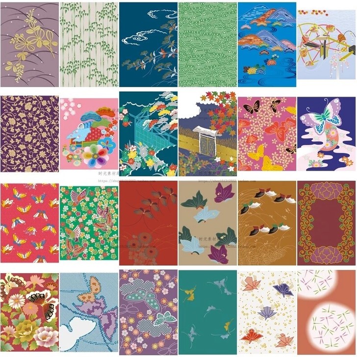 B670.日系日本和风日式和服传统图案花纹...