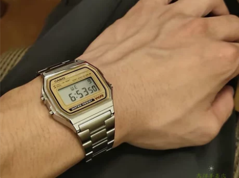 卡西欧日本石英A-158WEA复古小方块七...