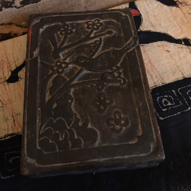 清代文房四宝 花鸟砚 寿桃砚 收藏价值极高