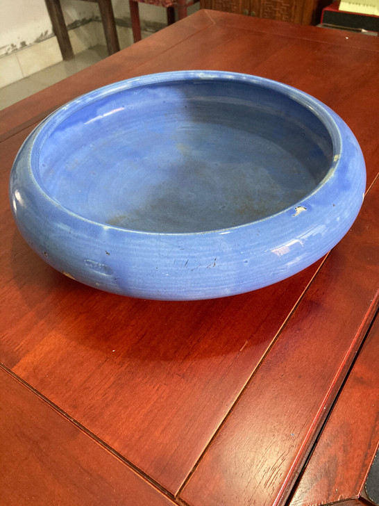 晚清天青釉大号笔洗文房