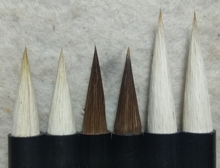 周鹏程毛笔，三副狼毫，小三副，小如意各2支...