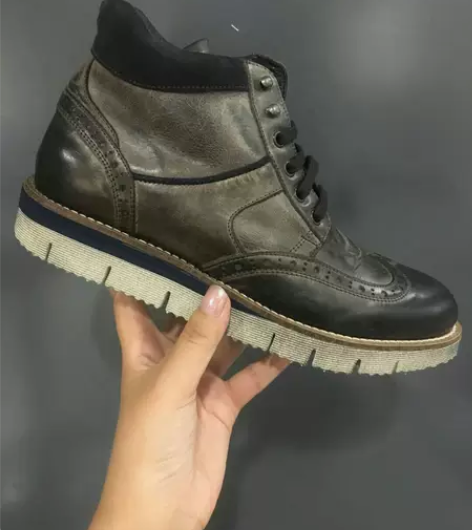 pawelks 布洛克雕花复古做旧中帮真皮...