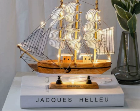 ?外贸尾单清货?全新送灯，一帆风顺帆船模型...