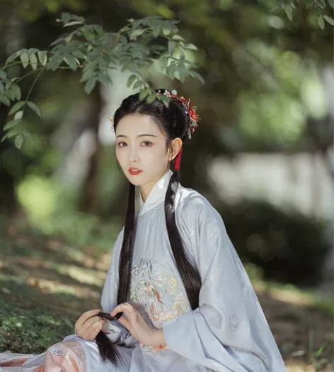 兰若庭 如约 圆领大襟 明制 汉服 暗纹 ...
