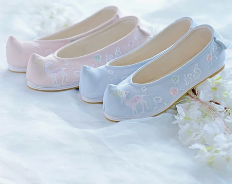 如梦霓裳汉服女装绣花鞋弓鞋翘头履布鞋夏小鹿...